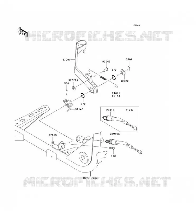 PEDALE DE FREIN Kawasaki QUAD 360 2005 KVF360 4X4  KVF360-C3