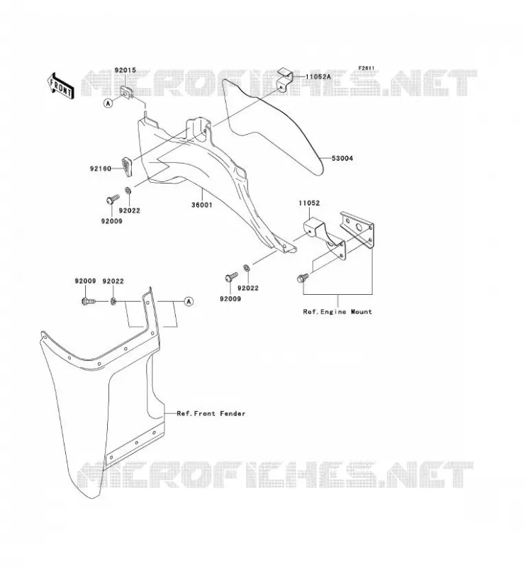 CACHE LAT&Eacute;RAL Kawasaki QUAD 360 2006 KVF360 4X4  KVF360C6F