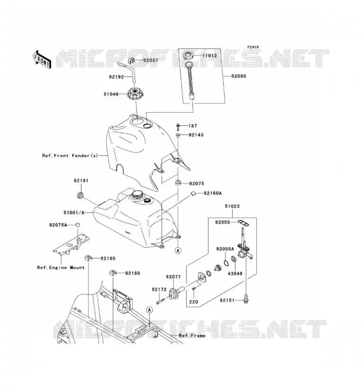 RESERVOIR CARBURANT Kawasaki QUAD 360 2007 KVF360 4X4  KVF360C7F