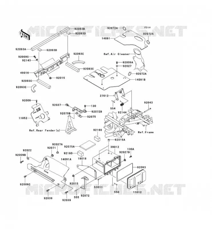PIECE DE CADRE (COUVERTURE) Kawasaki QUAD 360 2009 KVF360 4X4  KVF360C9F
