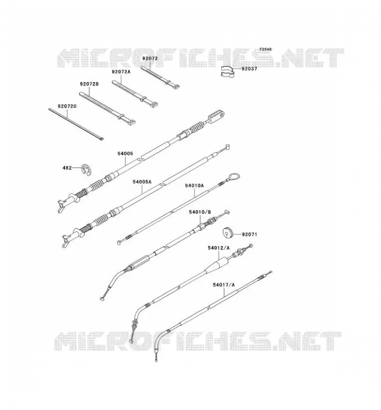 CABLES Kawasaki QUAD 360 2010 KVF360 4X4  KVF360CAF
