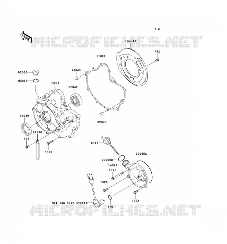 COUVERCLES MOTEUR Kawasaki QUAD 360 2010 KVF360 4X4  KVF360CAF
