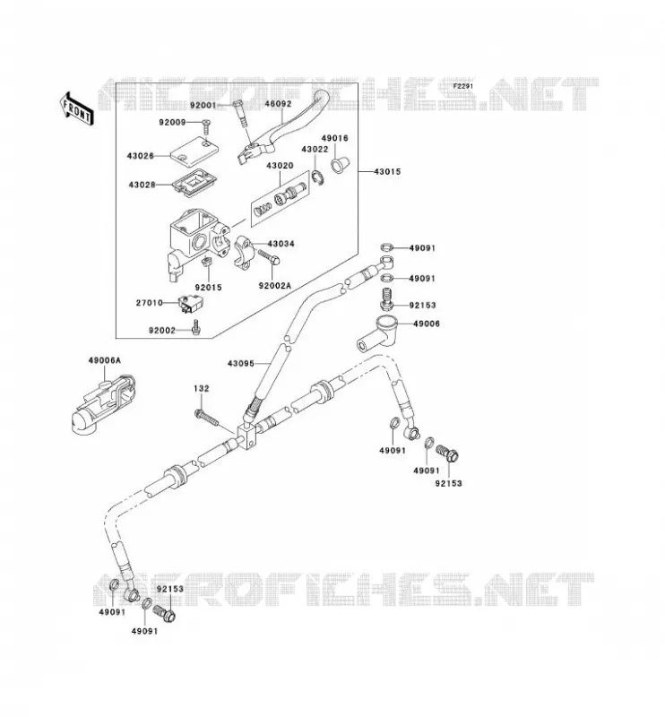 MAITRE CYLINDRE AV Kawasaki QUAD 360 2010 KVF360 4X4  KVF360CAF