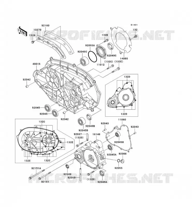 COUVERCLES MOTEUR Kawasaki QUAD 400 1997 KVF400 4X4  KVF400-A1