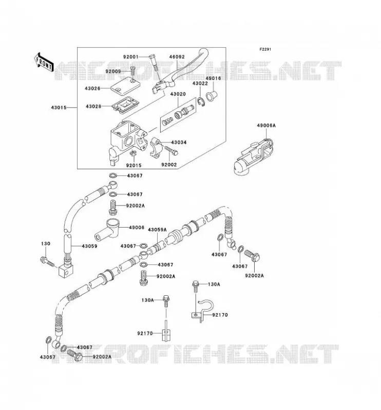 MAITRE CYLINDRE AV Kawasaki QUAD 400 1997 KVF400 4X4  KVF400-A1