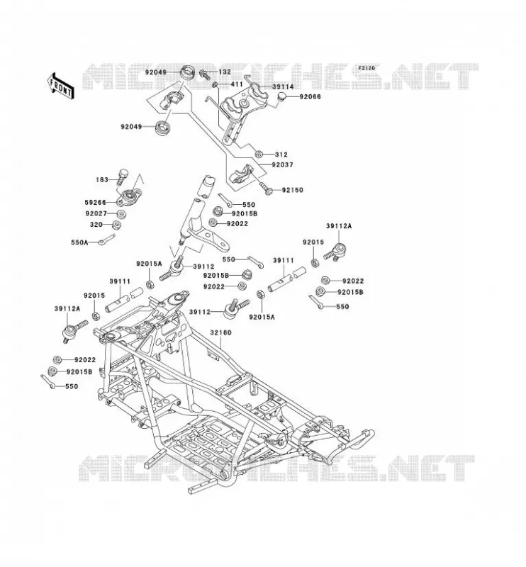 CH&Acirc;SSIS Kawasaki QUAD 400 1998 KVF400 4X4  KVF400-A2
