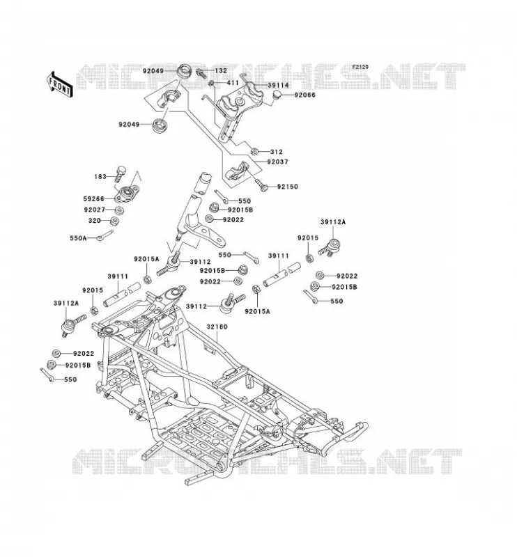CH&Acirc;SSIS Kawasaki QUAD 400 1998 KVF400 4X4  KVF400-A2