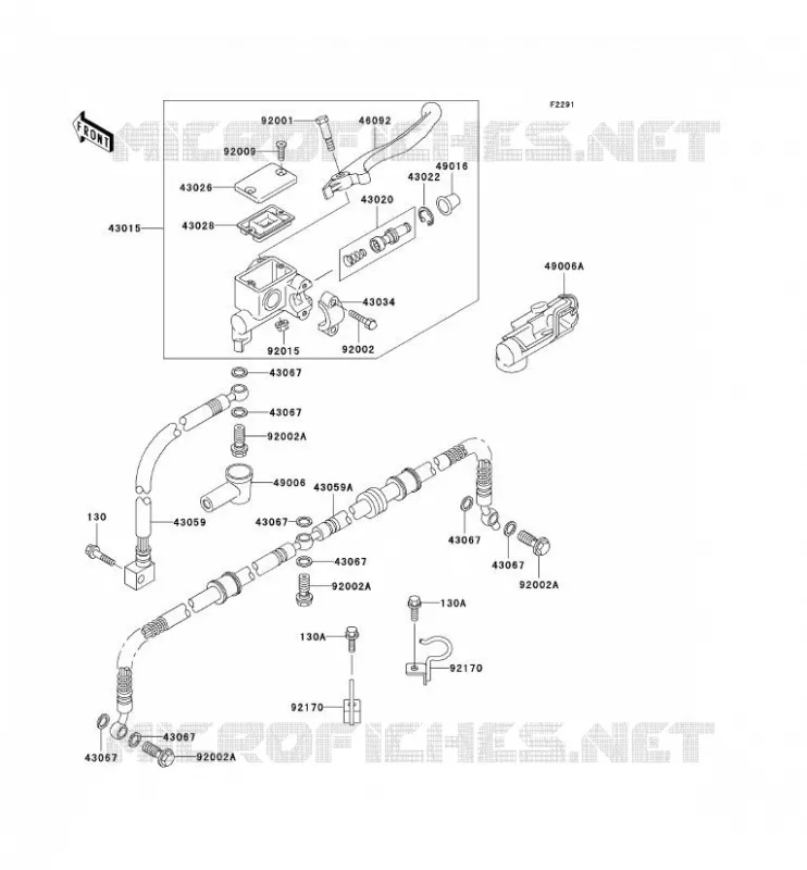 MAITRE CYLINDRE AV Kawasaki QUAD 400 1998 KVF400 4X4  KVF400-A2