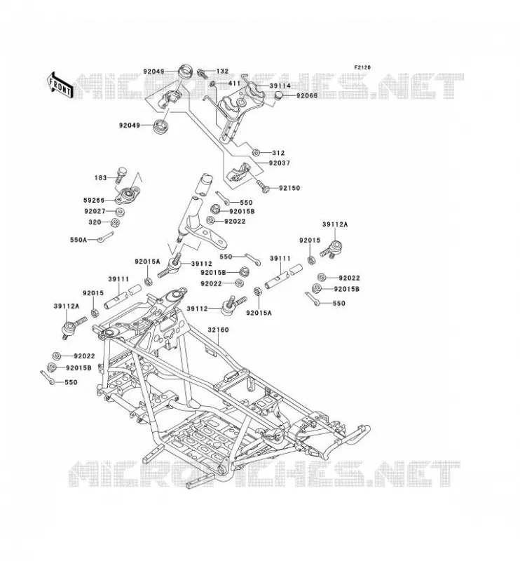 CH&Acirc;SSIS Kawasaki QUAD 400 1998 KVF400  KVF400-B1