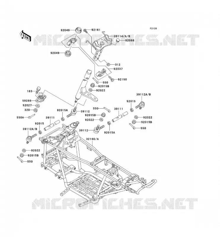 CH&Acirc;SSIS Kawasaki QUAD 400 1999 KVF400 4X4  KVF400-C1