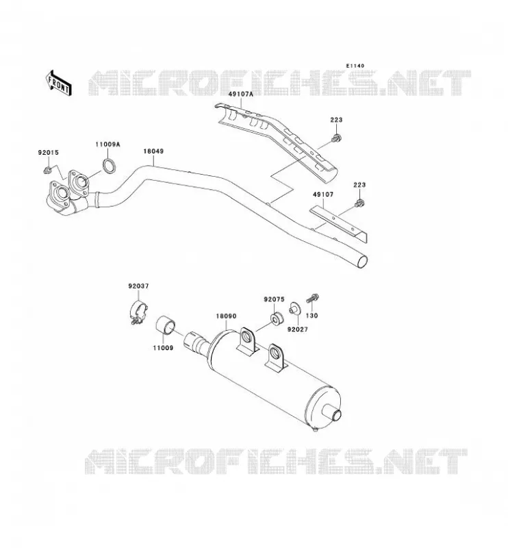 &Eacute;CHAPPEMENT Kawasaki QUAD 400 1999 KVF400 4X4  KVF400-C1