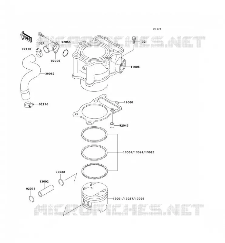 CYLINDRE/PISTON Kawasaki QUAD 400 1999 KVF400 4X4  KVF400-C1