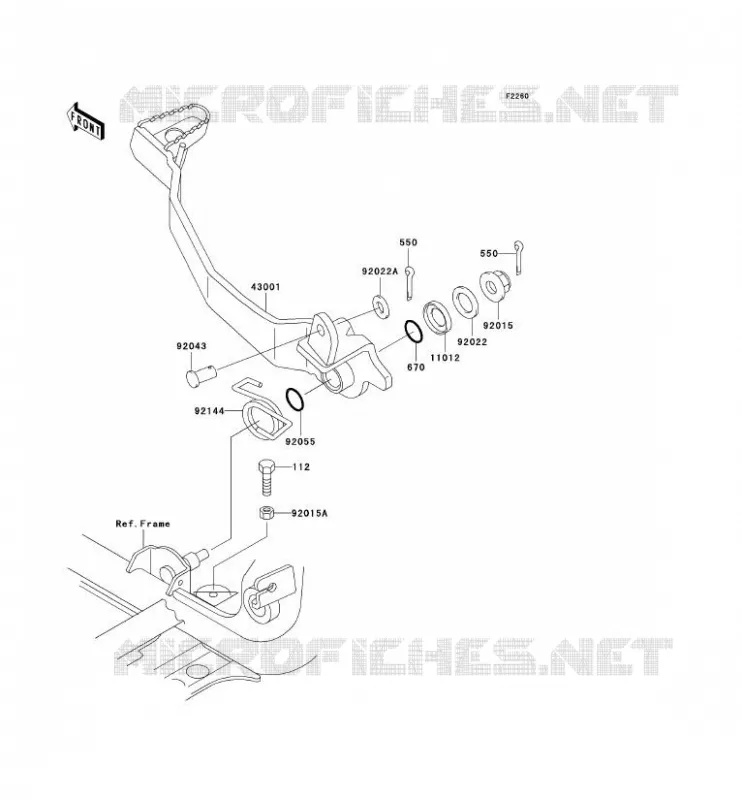 PEDALE DE FREIN Kawasaki QUAD 400 2000 KVF400 4X4  KVF400-C2