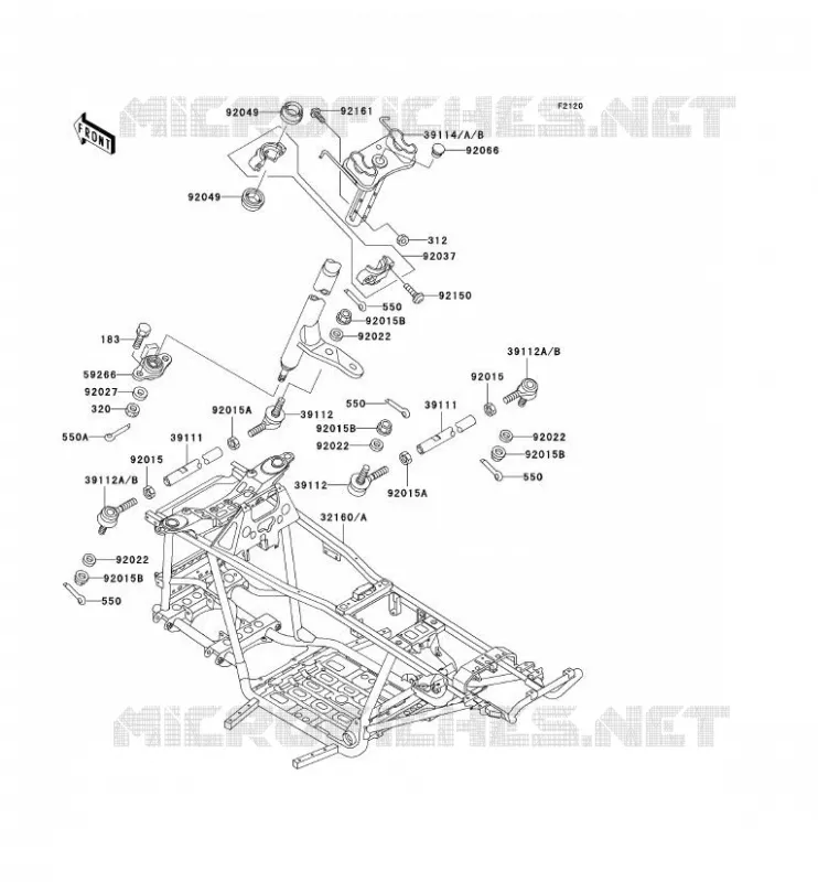 CH&Acirc;SSIS Kawasaki QUAD 400 2000 KVF400 4X4  KVF400-C2
