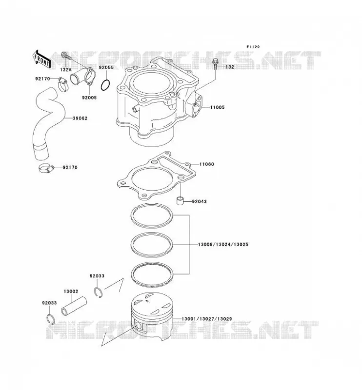 CYLINDRE/PISTON Kawasaki QUAD 400 2000 KVF400 4X4  KVF400-C2