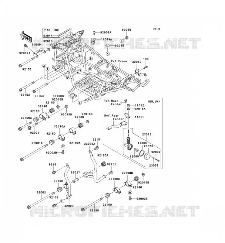 SUPPORT MOTEUR Kawasaki QUAD 400 2000 KVF400 4X4  KVF400-C2