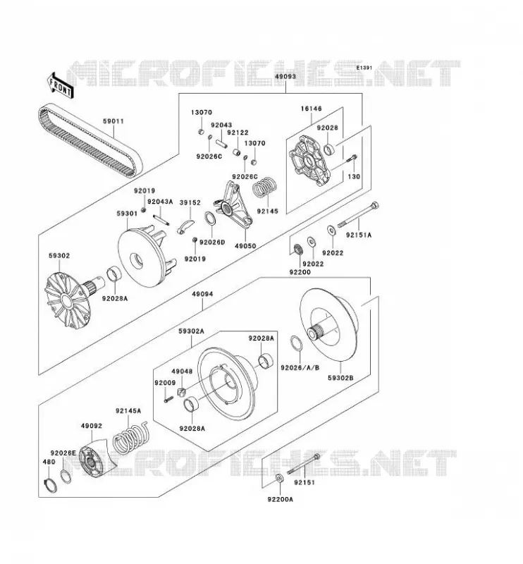 VARIATEUR Kawasaki QUAD 400 2000 KVF400 4X4  KVF400-C2