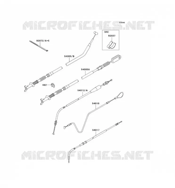 CABLES Kawasaki QUAD 400 2001 KVF400 4X4  KVF400-C3