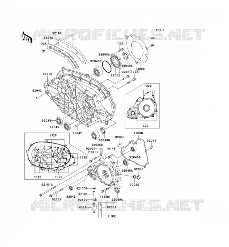 COUVERCLES MOTEUR Kawasaki QUAD 400 2002 KVF400 4X4  KVF400-C4