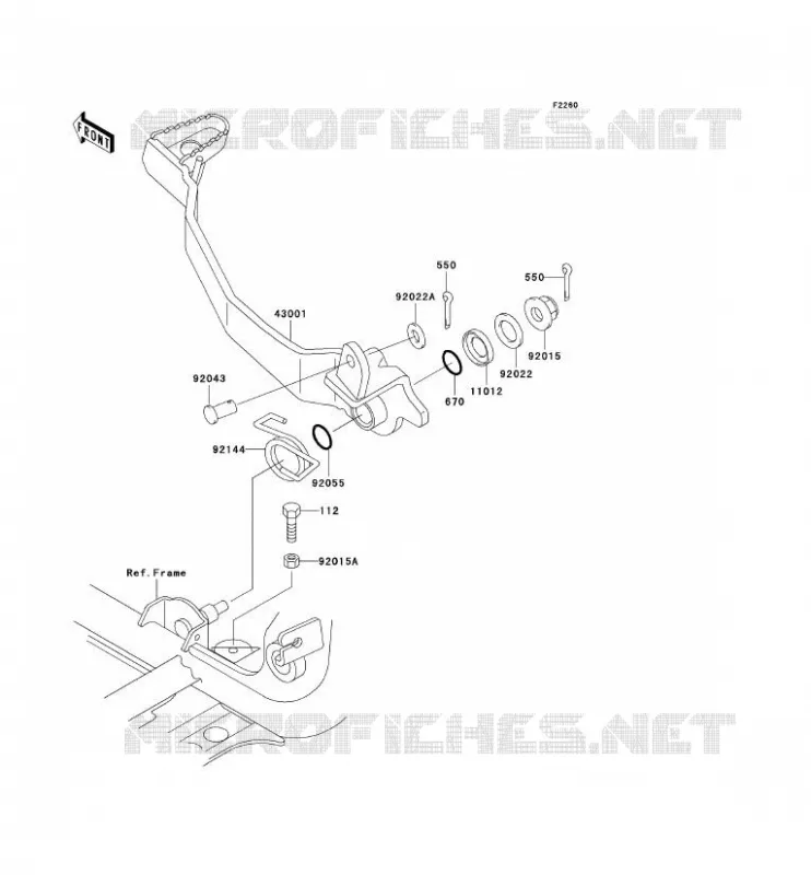 PEDALE DE FREIN Kawasaki QUAD 400 2002 KVF400 4X4  KVF400-C4