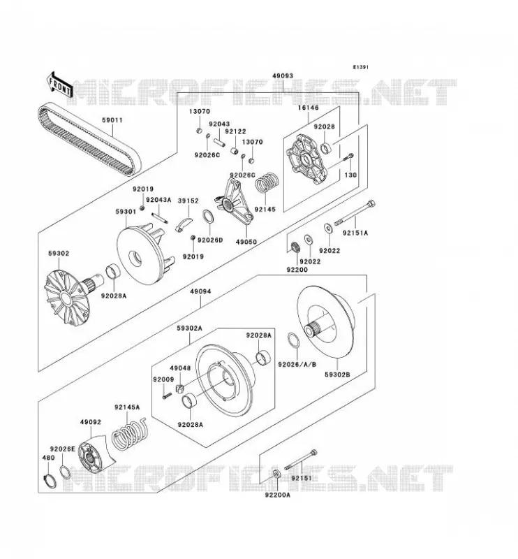 VARIATEUR Kawasaki QUAD 400 1999 KVF400  KVF400-D1
