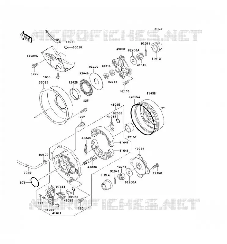 MOYEU ARRIERE Kawasaki QUAD 400 2000 KVF400  KVF400-D2