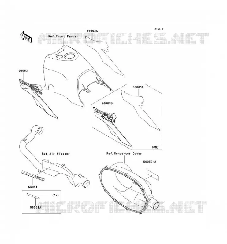 STICKER(GREEN) Kawasaki QUAD 400 2000 KVF400  KVF400-D2