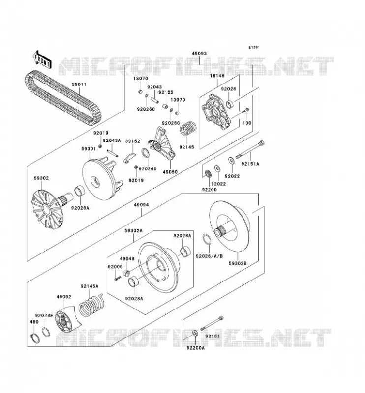 VARIATEUR Kawasaki QUAD 400 2000 KVF400  KVF400-D2