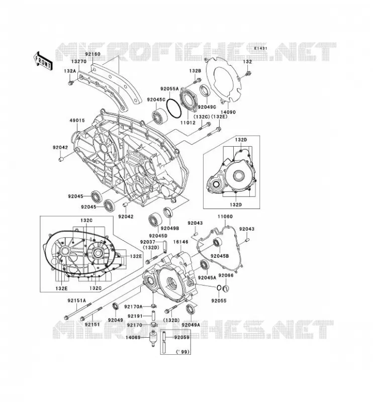COUVERCLES MOTEUR Kawasaki QUAD 400 2002 KVF400  KVF400-D4