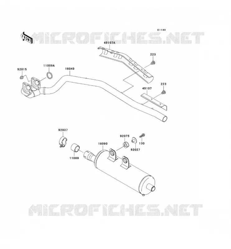 &Eacute;CHAPPEMENT Kawasaki QUAD 400 2002 KVF400  KVF400-D4
