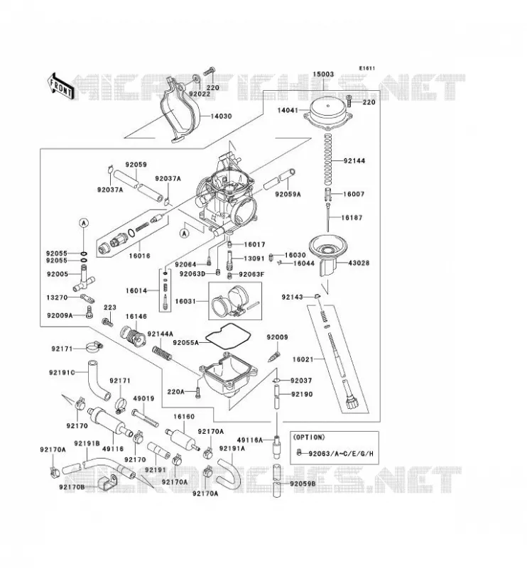 CARBURATEUR Kawasaki QUAD 400 2002 KVF400  KVF400-D4