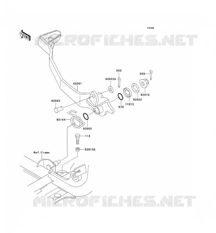 PEDALE DE FREIN Kawasaki QUAD 400 2002 KVF400  KVF400-D4