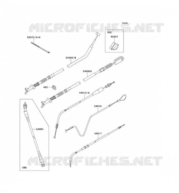 CABLES Kawasaki QUAD 400 2002 KVF400  KVF400-D4