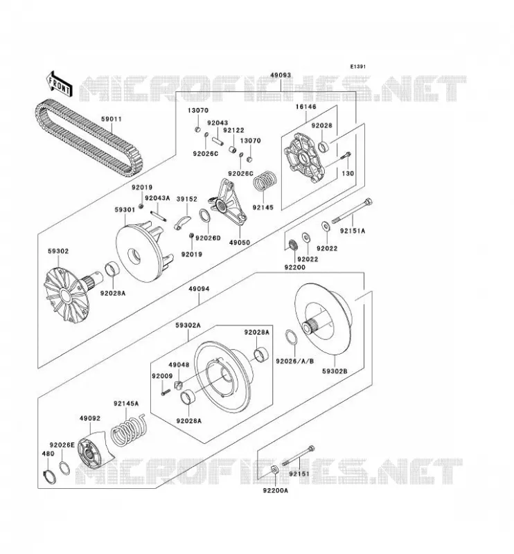 VARIATEUR Kawasaki QUAD 400 2002 KVF400  KVF400-D4