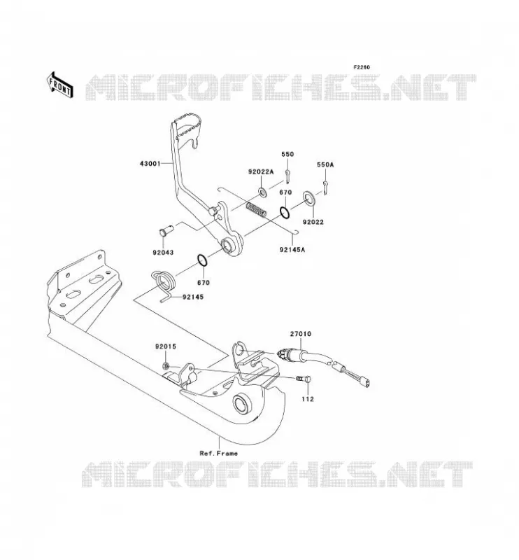 PEDALE DE FREIN Kawasaki QUAD 650 2002 KVF650  KVF650-A1