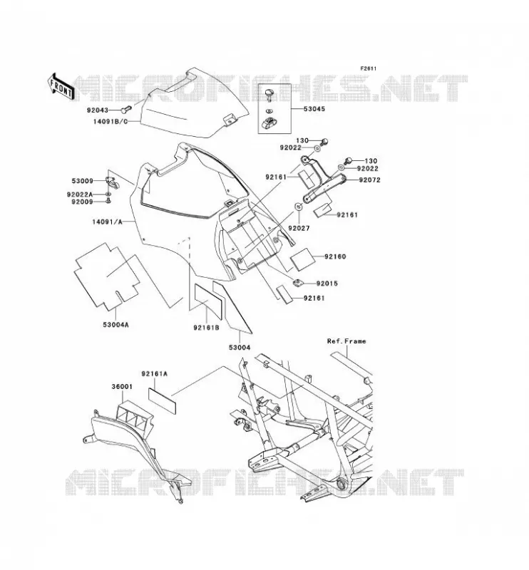 CACHE LAT&Eacute;RAL Kawasaki QUAD 650 2002 KVF650  KVF650-A1
