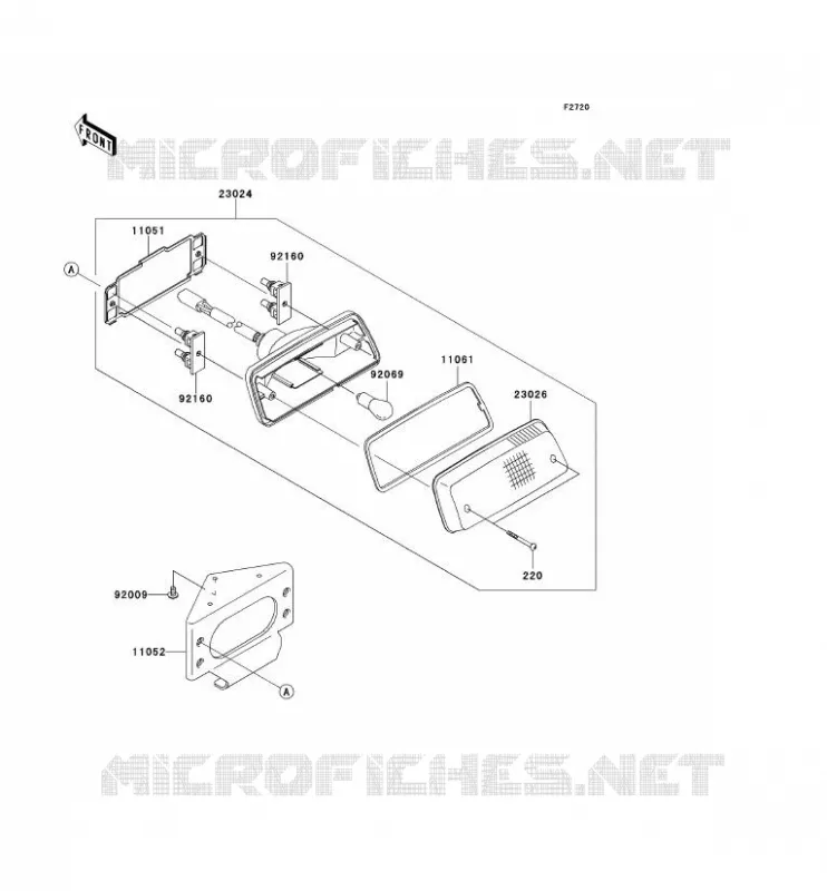 FEUX ARRI&Egrave;RE(S) Kawasaki QUAD 650 2002 KVF650  KVF650-A1