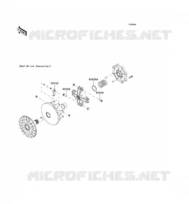 PIECE EN OPTION(CONVERTISSEUR) Kawasaki QUAD 650 2002 KVF650  KVF650-A1