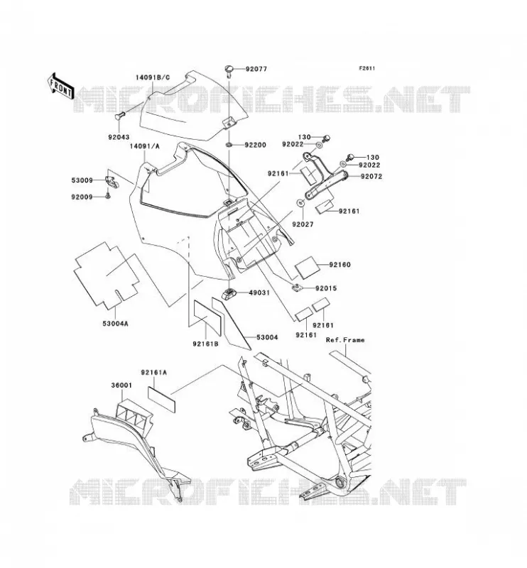 CACHE LAT&Eacute;RAL Kawasaki QUAD 650 2003 KVF650 4X4  KVF650-A2