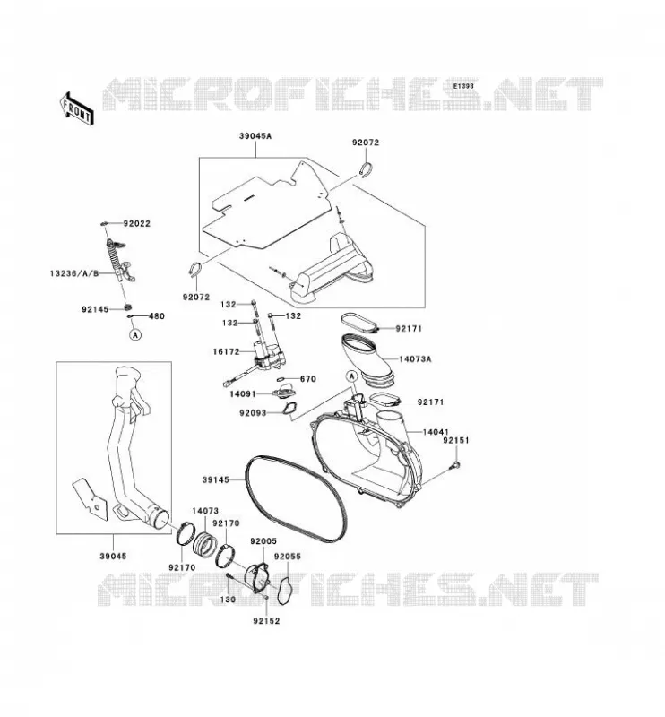 COUVERCLE CONVERTISSEUR/COURROIE Kawasaki QUAD 650 2003 KVF650 4X4  KVF650-A2