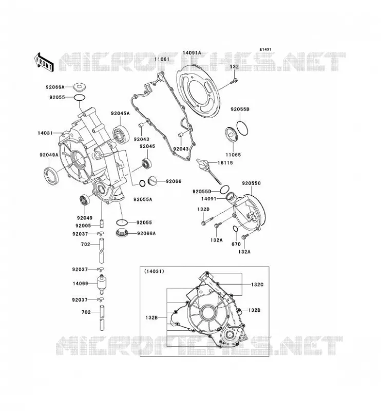 COUVERCLES MOTEUR Kawasaki QUAD 650 2003 KVF650 4X4  KVF650-A2