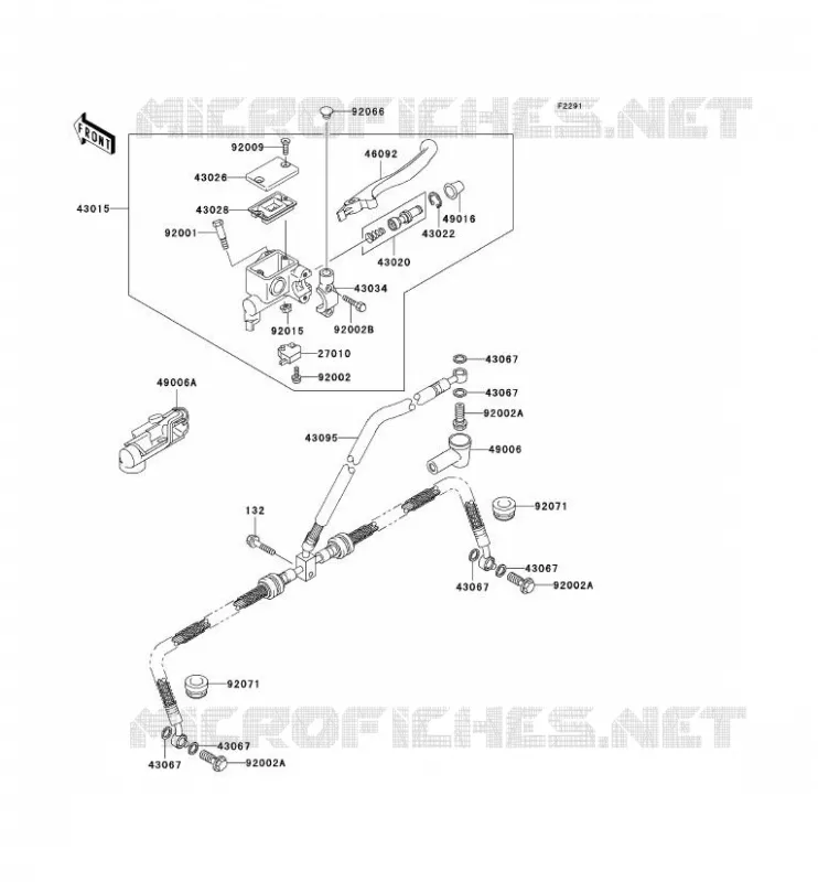 MAITRE CYLINDRE AV Kawasaki QUAD 650 2003 KVF650 4X4  KVF650-A2