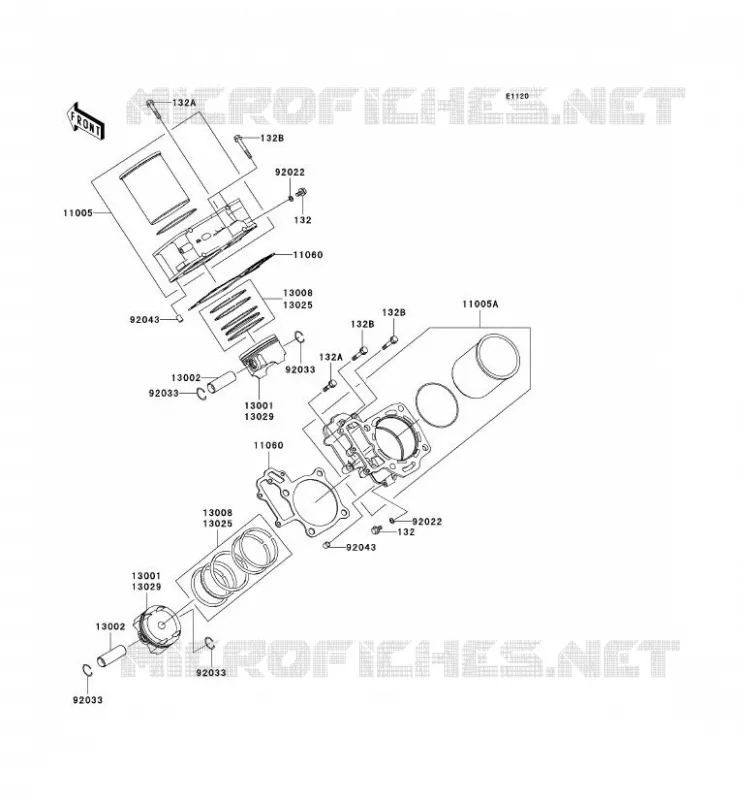 CYLINDRE/PISTON Kawasaki QUAD 650 2003 KVF650 4X4  KVF650-A2