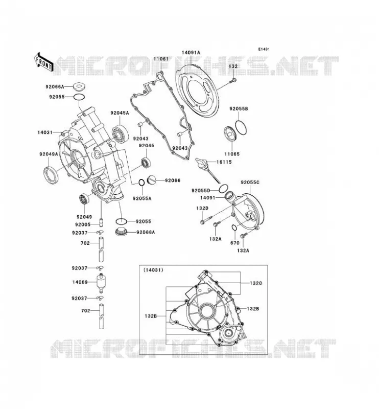 COUVERCLES MOTEUR Kawasaki QUAD 650 2003 KVF650 4X4  KVF650-A2
