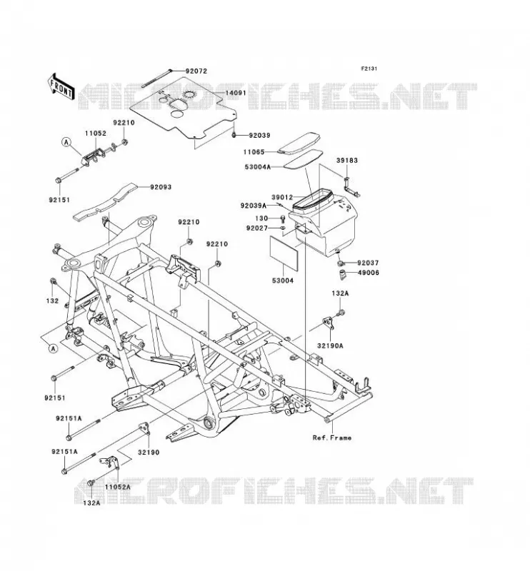 PIECE DE CADRE (COUVERTURE) Kawasaki QUAD 650 2003 KVF650 4X4  KVF650-A2
