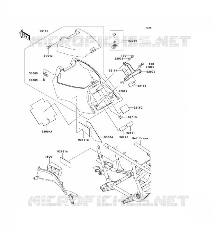 CACHE LAT&Eacute;RAL Kawasaki QUAD 650 2002 KVF650  KVF650-B1