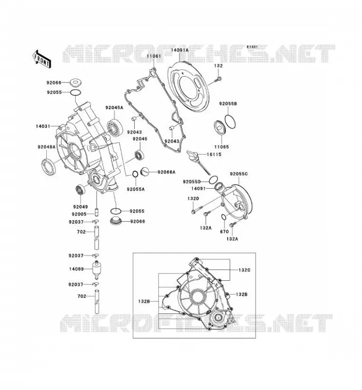 COUVERCLES MOTEUR Kawasaki QUAD 650 2002 KVF650  KVF650-B1
