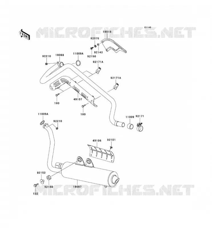 &Eacute;CHAPPEMENT Kawasaki QUAD 650 2002 KVF650  KVF650-B1