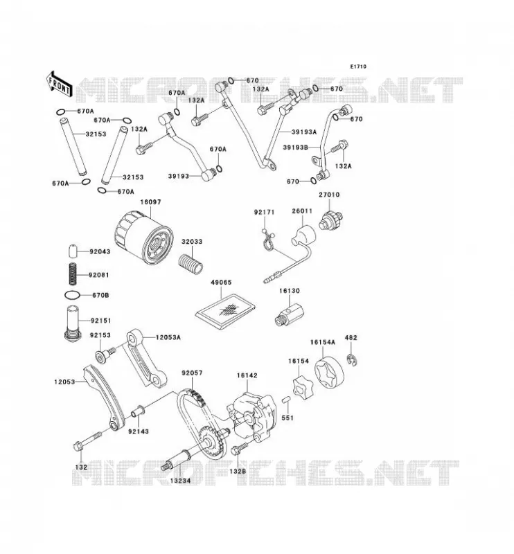 POMPE A HUILE/FILTRE &Agrave; HUILE Kawasaki QUAD 650 2002 KVF650  KVF650-B1