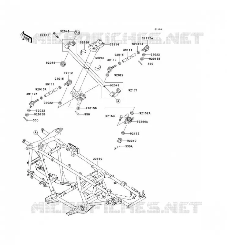 CH&Acirc;SSIS Kawasaki QUAD 650 2003 KVF650 4X4  KVF650-B2